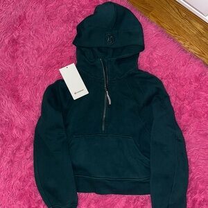 emerald green lululemon oversized half-zip hoodie size xs/s
